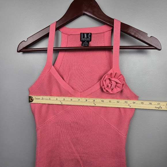 INC Silk Blend Dressy Blouse Floral Detail Pink Womens Size MP Spring Office - Picture 6 of 7